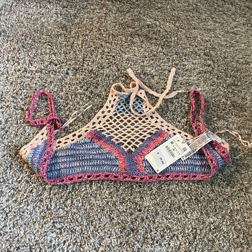 Multicolor Crochet Swim Coverup